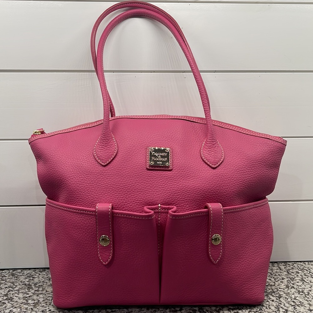 Dooney & Bourke Pink Pebbled Leather Large Satchel